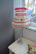 Painted Table Lamp with Decorative Shade