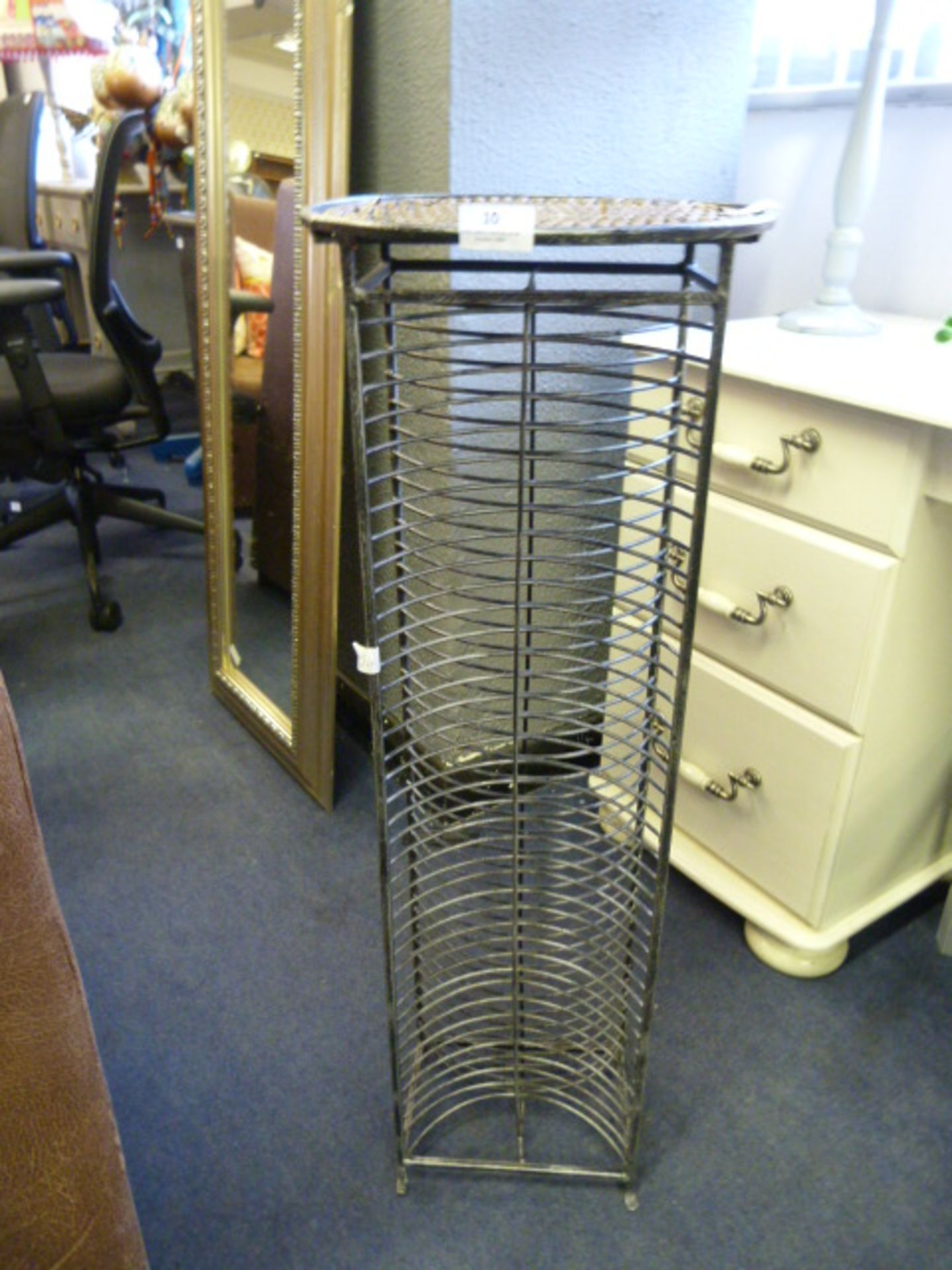 Wrought Iron & Wicker CD Rack