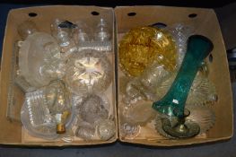 Two Boxes of Glassware; Fruit Bowls,. Drinking Gla