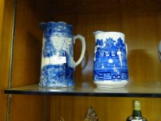 Two Royal Doulton Blue & White Jugs