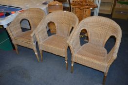 Three Wisker Tub Chairs