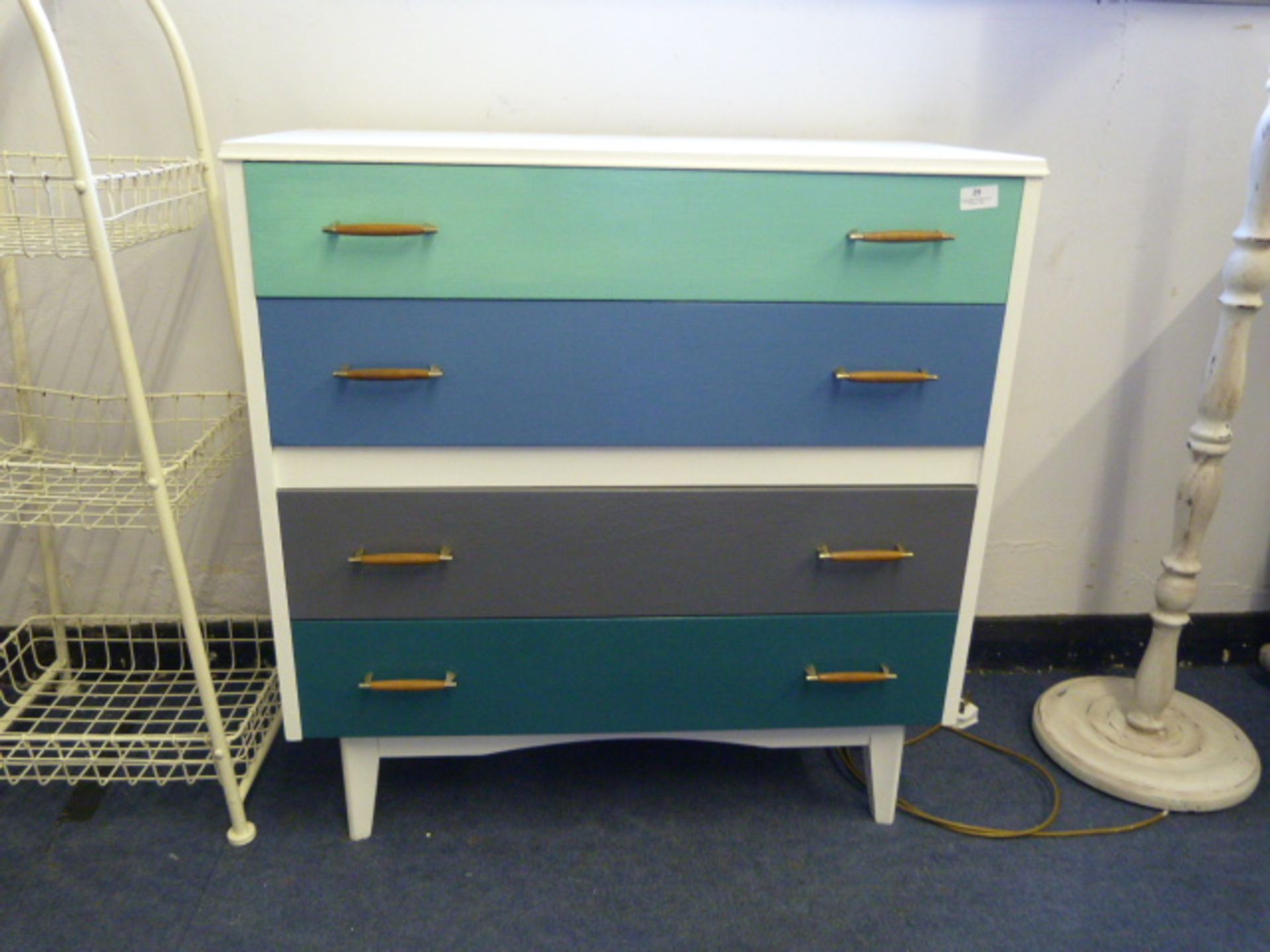 Shabby Chic Style 1950's Chest of Four Drawers