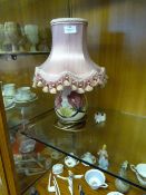 Floral Table Lamp with Shade in the Style of Moorc