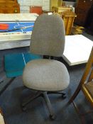 Gas Lift Office Chair with Grey Upholstery