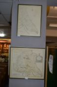 Two Framed Map Prints - East Riding of Yorkshire