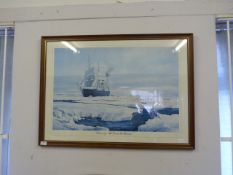 Framed Stephen Dews Print "Discovery the Great Ice