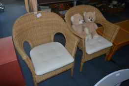 Pair of Wicker Conservatory Armchairs