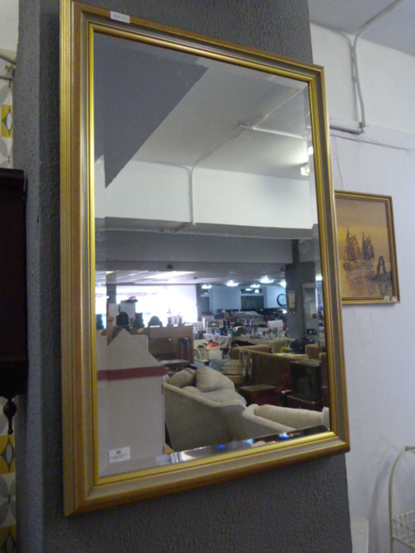 Gilt Framed Beveled Edge Mirror 26x37