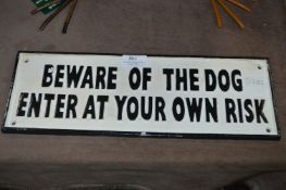 *Cast Metal Sign - Beware of the Dog