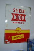 *Large Metal Sign - Shell X100 Motor Oil