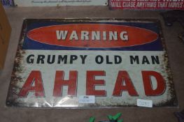 *Printed Metal Sign - Warning Grumpy Old Man Ahead