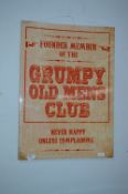 *Large Metal Sign - Grumpy Old Men's Club