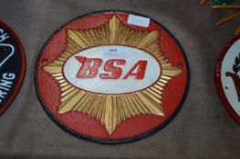 *Cast Metal Sign - BSA