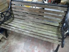 Wooden Garden Bench with Iron Legs