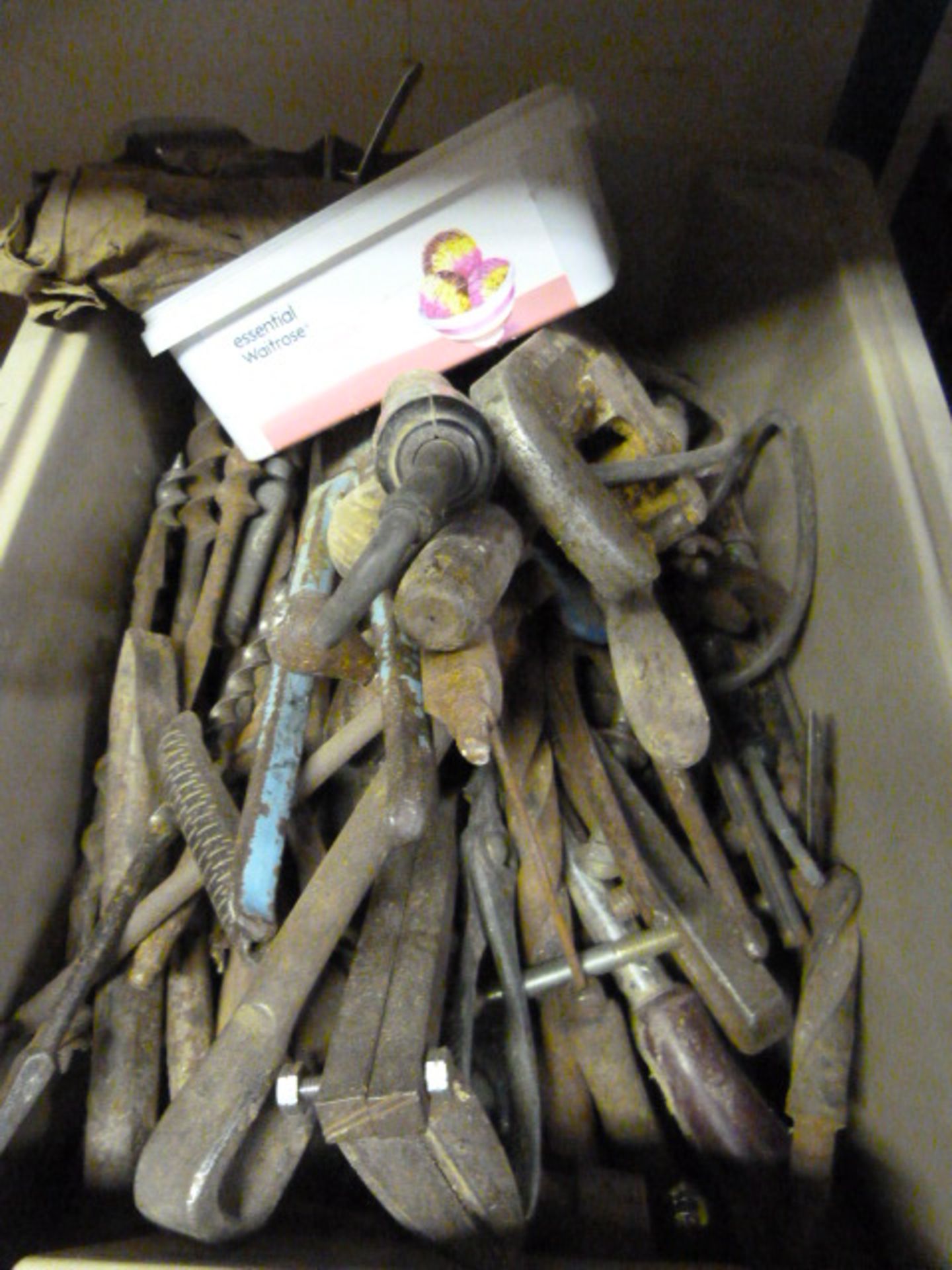 Box Containing Assorted Hand Tools Including Chise