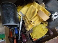 Box Containing Hand Tools and Tool Belts