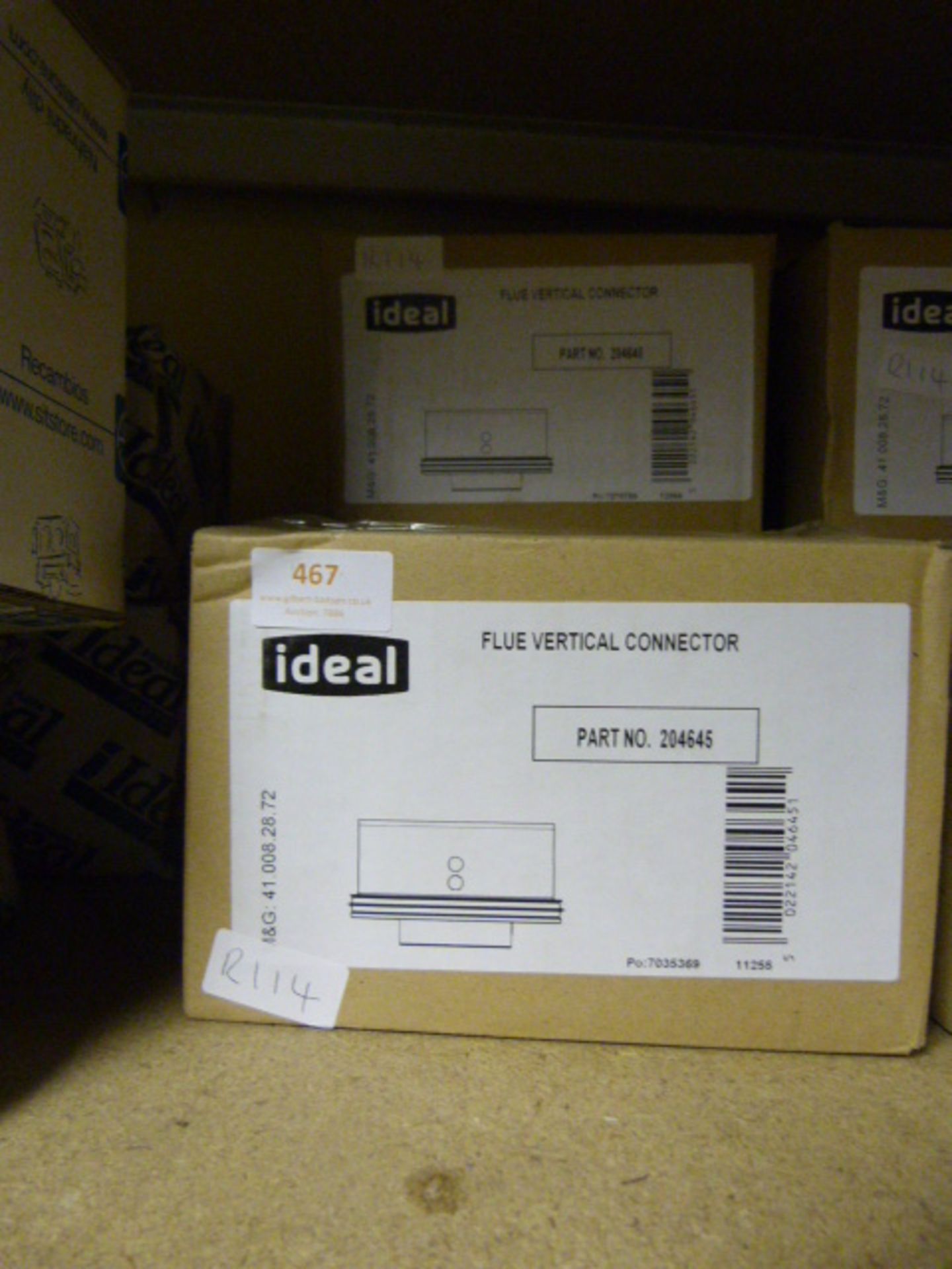 *Three Ideal Boilers Flu Vertical Connectors