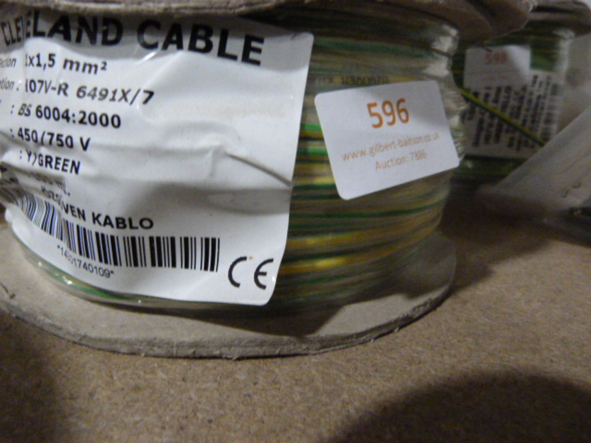 *100M Roll of Green and Yellow Wire H07V-R(6491X)7