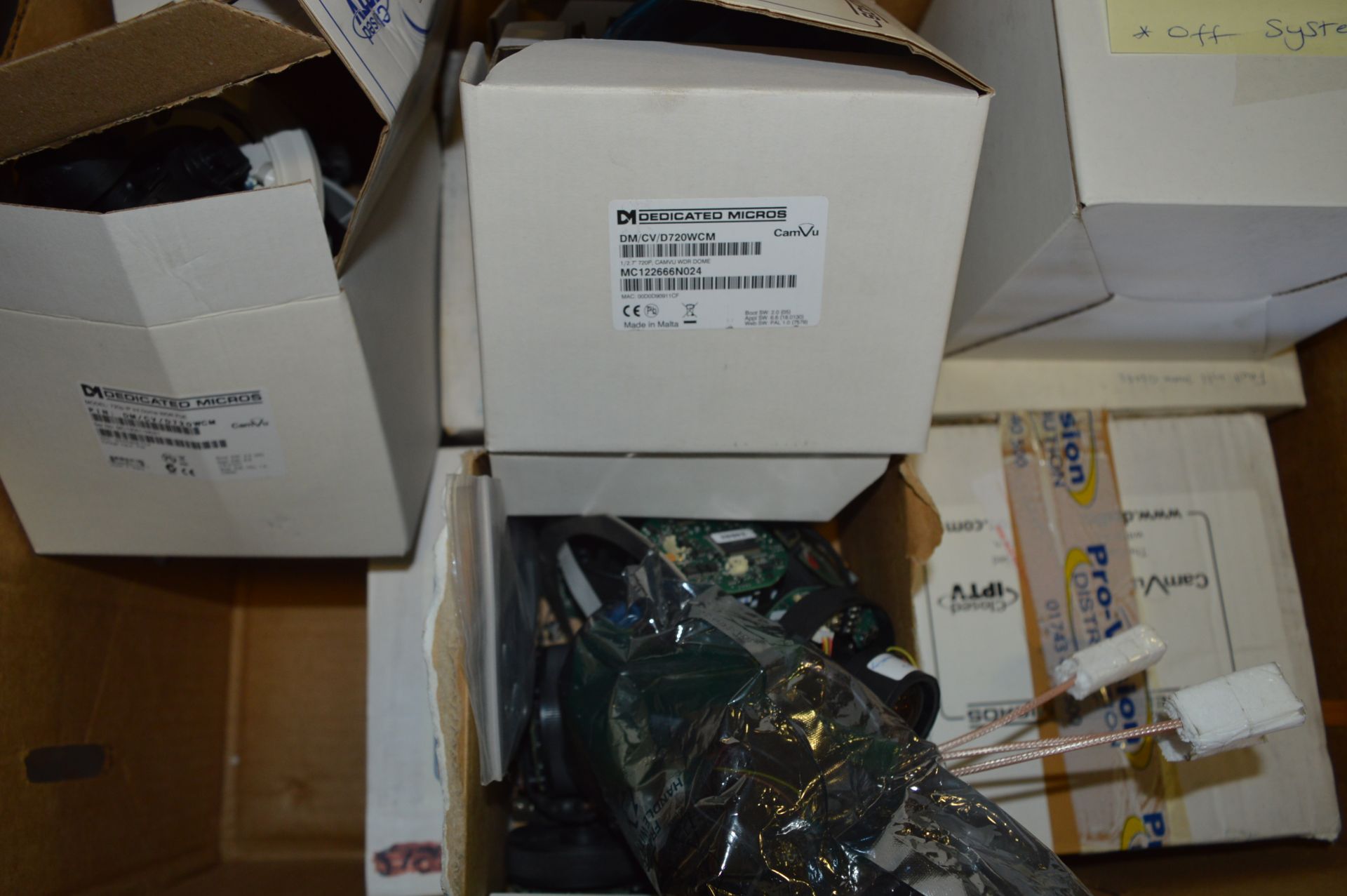 *Box Containing Various Dome Cameras & Cases