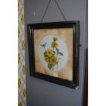 Framed Painting on Glass - Flowers