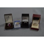 Four Sterling Silver Dress Rings