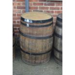 Large Metal Bound Oak Barrel