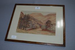Framed Watercolour - Country Scene signed J.D. Wal