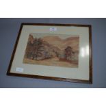 Framed Watercolour - Country Scene signed J.D. Wal