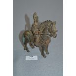 Cast Metal Figurine - Chinese Warrior on Horse