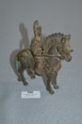 Cast Metal Figurine - Chinese Warrior on Horse