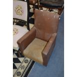 Child's Brown Rexine Armchair