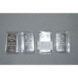 Four 1oz Fine Silver Ingots