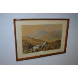 Framed Victorian Watercolour - Pen Y Gwryd North W