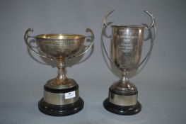 Two Large Silver Plated Trophies