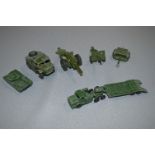 Six Dinky and Lesney Military Vehicles
