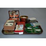 Tray Lot; Vanity Set, Cigarette and Tea Cards, Jew