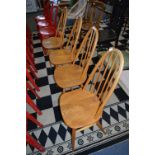 Set of Four Ercol Stickback Dining Chairs