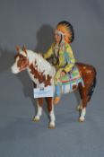 Beswick Figurine - Indian Chief on Brown & White H