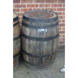 Large Metal Bound Oak Barrel