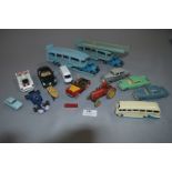 Tray Lot of Dinky Diecast Vehicles Including Two T