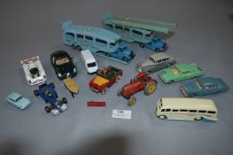 Tray Lot of Dinky Diecast Vehicles Including Two T