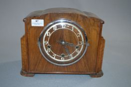 Walnut Cased Mantel Clock with West Minster Chimes