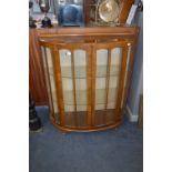 Walnut Bow Front Display Cabinet