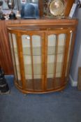 Walnut Bow Front Display Cabinet