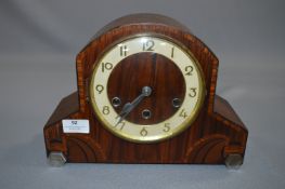 Inlaid Walnut Cased Art Deco Mantel Clock with Wes