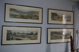 Set of Four Framed Coloured Prints - Grouse, Partr