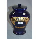 Blue Pottery Tobacco Jar - Bewlays No. 57 Havana M