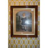 Framed Portrait Painting of Evelyn Hartley