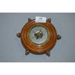 Small Oak Ship Wheel Barometer