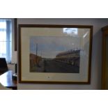 Framed Oil Painting - Street Scene by J.F Thompson